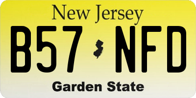 NJ license plate B57NFD