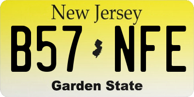 NJ license plate B57NFE