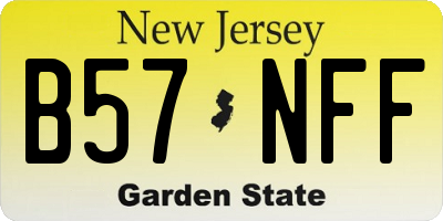 NJ license plate B57NFF