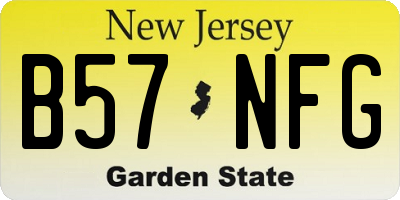 NJ license plate B57NFG