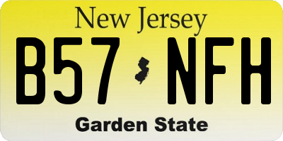 NJ license plate B57NFH