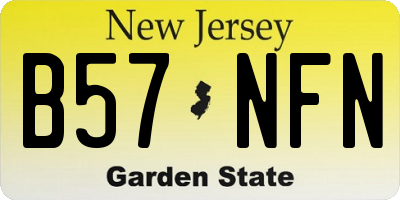 NJ license plate B57NFN