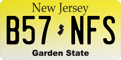 NJ license plate B57NFS
