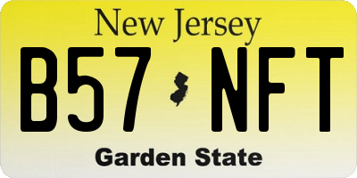 NJ license plate B57NFT