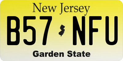 NJ license plate B57NFU