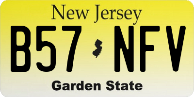 NJ license plate B57NFV