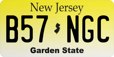 NJ license plate B57NGC