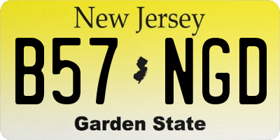 NJ license plate B57NGD