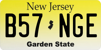 NJ license plate B57NGE