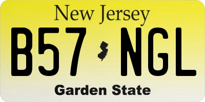 NJ license plate B57NGL
