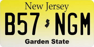 NJ license plate B57NGM