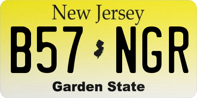 NJ license plate B57NGR