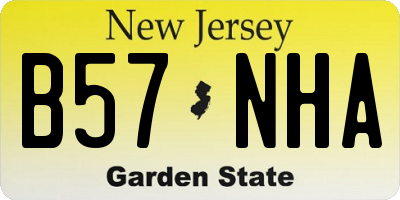 NJ license plate B57NHA