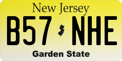 NJ license plate B57NHE