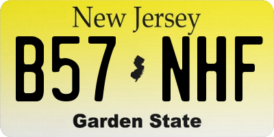 NJ license plate B57NHF