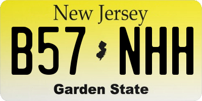 NJ license plate B57NHH