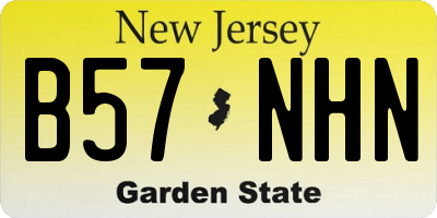 NJ license plate B57NHN