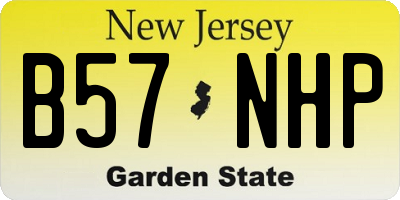 NJ license plate B57NHP