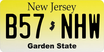 NJ license plate B57NHW