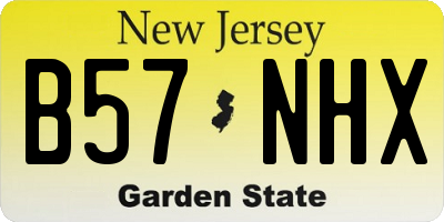 NJ license plate B57NHX