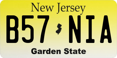 NJ license plate B57NIA
