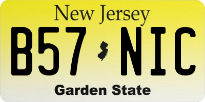 NJ license plate B57NIC