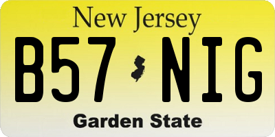 NJ license plate B57NIG