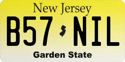 NJ license plate B57NIL