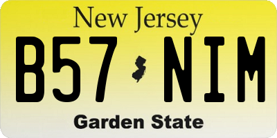 NJ license plate B57NIM