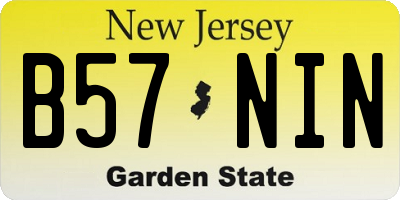 NJ license plate B57NIN