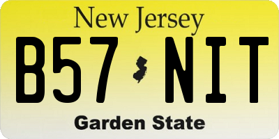 NJ license plate B57NIT