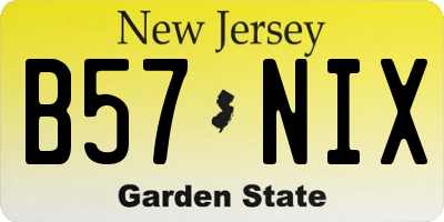 NJ license plate B57NIX