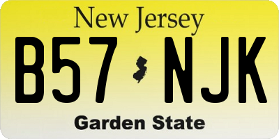 NJ license plate B57NJK