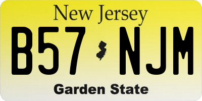 NJ license plate B57NJM