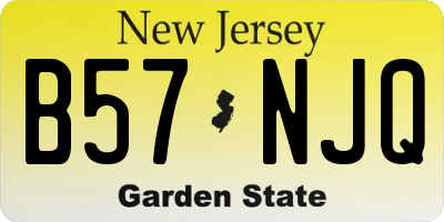 NJ license plate B57NJQ