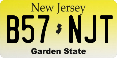 NJ license plate B57NJT