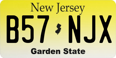 NJ license plate B57NJX