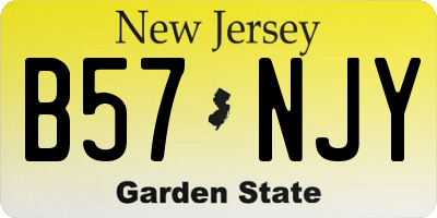 NJ license plate B57NJY