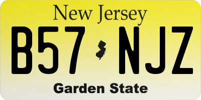 NJ license plate B57NJZ