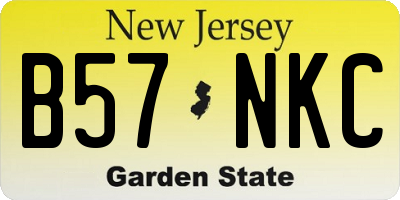 NJ license plate B57NKC