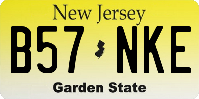 NJ license plate B57NKE