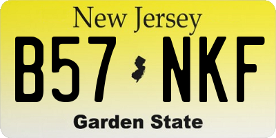 NJ license plate B57NKF
