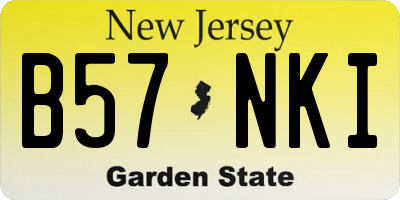 NJ license plate B57NKI
