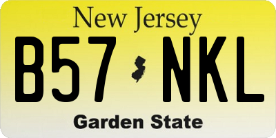 NJ license plate B57NKL