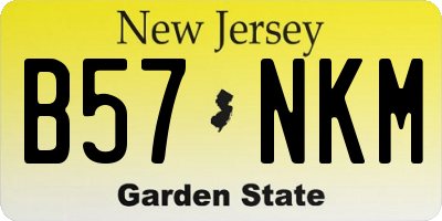 NJ license plate B57NKM