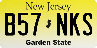 NJ license plate B57NKS