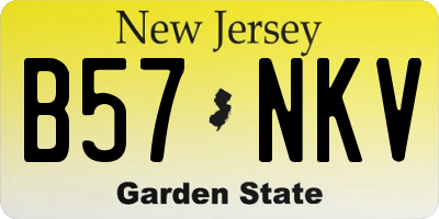 NJ license plate B57NKV