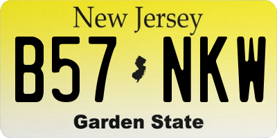 NJ license plate B57NKW