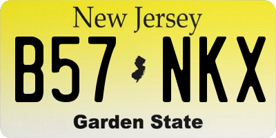 NJ license plate B57NKX