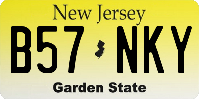 NJ license plate B57NKY